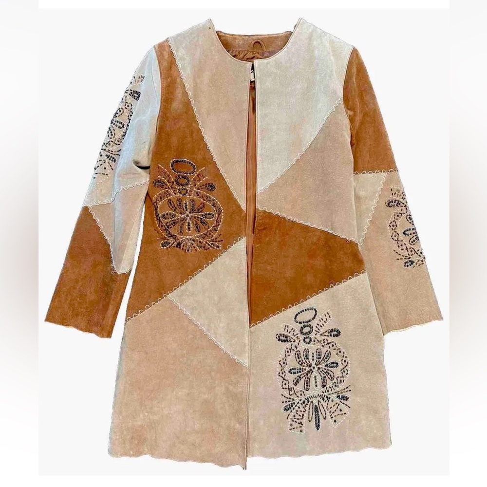 Scully Since 1960 Women’s Vintage Coat Genuine Leather Embroidered Size Large